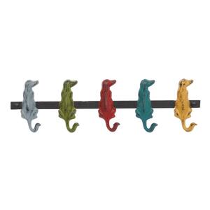 5 in. x 19 in. Multi Colored Metal Farmhouse Wall Hook