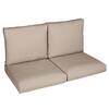 SORRA HOME 23 in. x 23.5 in. x 5 in. (4-Piece) Deep Seating Outdoor Loveseat Cushion in Sunbrella Revive Sand HD859841TESC