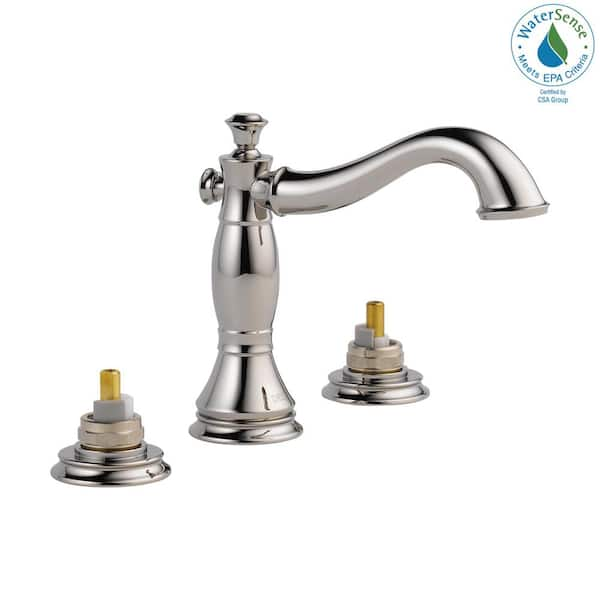 Delta Cassidy 8 in. Widespread 2-Handle Bathroom Faucet with Metal Drain Assembly in Polished Nickel (Handles Not Included)