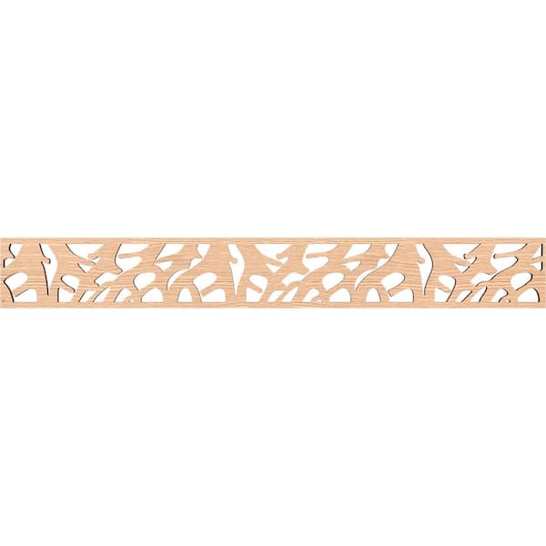 Ekena Millwork Manton Fretwork 0.375 in. D x 46.5 in. W x 6 in. L Red Oak Wood Panel Moulding