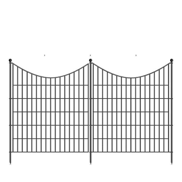 32 in. Metal Garden Fence Decorative Outdoor Dog Barrier Rustproof Wire Panel for Yard and Patio 10 Pieces