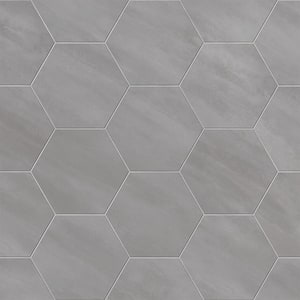 Ray Gray HEX 8.5 in. x 10 in. Concrete Look Porcelain Floor and Wall Tile (13.98 sq. ft./Case)