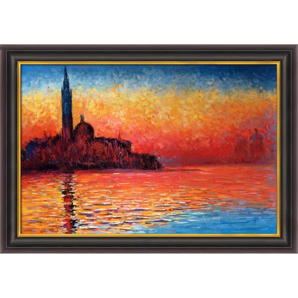 LA PASTICHE San Giorgio Maggiore by Twilight by Claude Monet Opulent Framed Abstract Art Print 30 in. x 42 in.