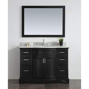 Jason 48 in. W x 22 in. D Vanity in Espresso with Marble Vanity Top in White with White Basin