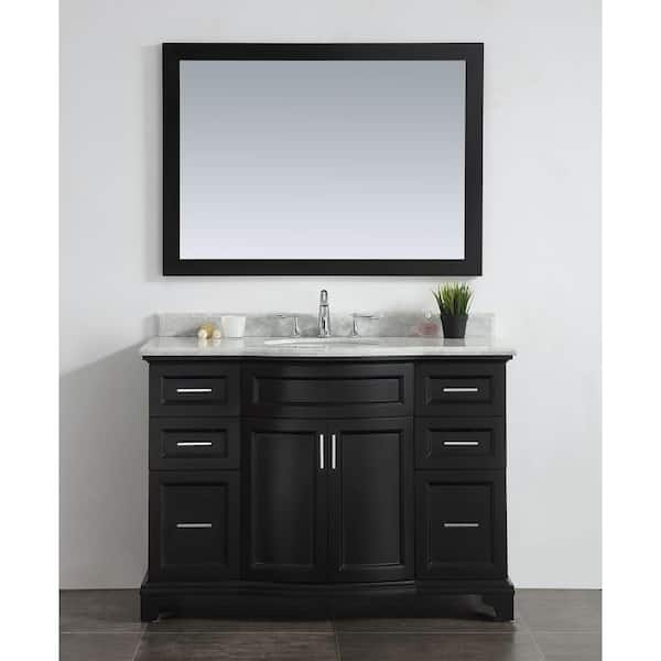 Home Decorators Collection Jason 48 in. W x 22 in. D x 35 in. H Single Sink Bath Vanity in Espresso with Carrara Marble Top