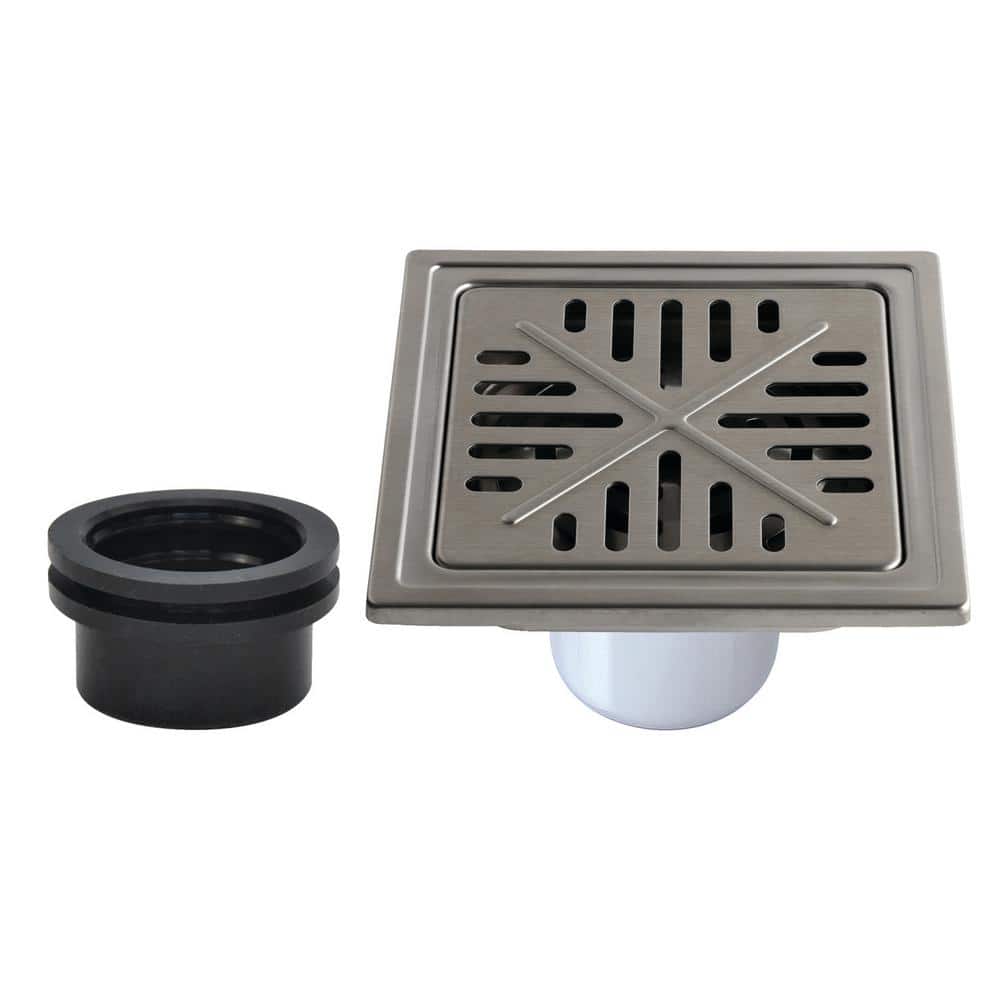 Square Floor Drain Brass Shower Drain 3.5 Inch with Grid Grate Cover  Applicable In Bathroom, Garage, Basement And Toilet