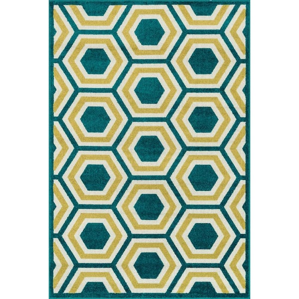Loloi Rugs Catalina Lifestyle Collection Peacock/Citron 9 ft. 2 in. x 12 ft. 1 in. Area Rug