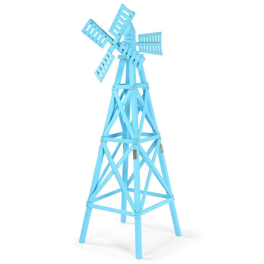 71 in. H Wood Blue Garden Windmill Outdoor Decoration price history on PriceWatchPro