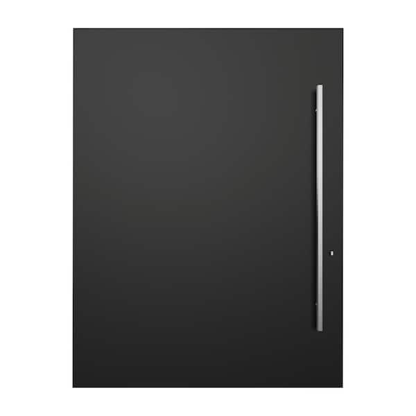 Bordeaux 60 in. x 80 in. Left Hand Inswing Black Aluminum Prehung Front Door, 72 in. Ladder Pull, Multi-Point Lock