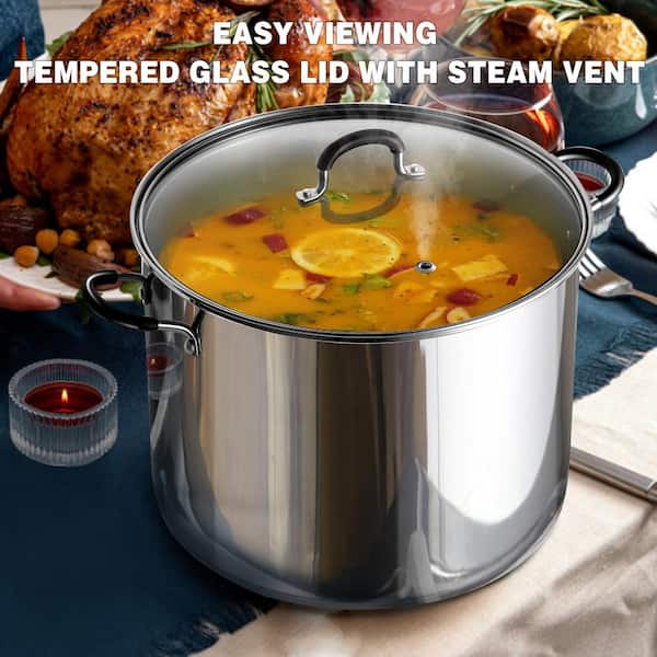20 qt. Stainless Steel Stock Pot with Glass Lid 20 qt. Stainless Steel Stock Pot with Glass Lid
