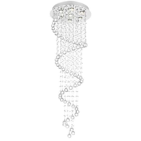 CWI Lighting Spiral 7 Light Flush Mount With Chrome Finish