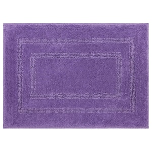 Cotton Reversible Fiesta Grape 17 in. x 24 in. Purple Cotton Machine Washable Bath Mat