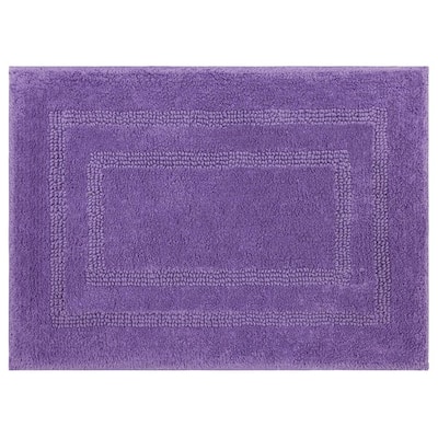 FloorPops Purple 15.35 in. x 23.62 in. Flower Stone Non Slip Bath