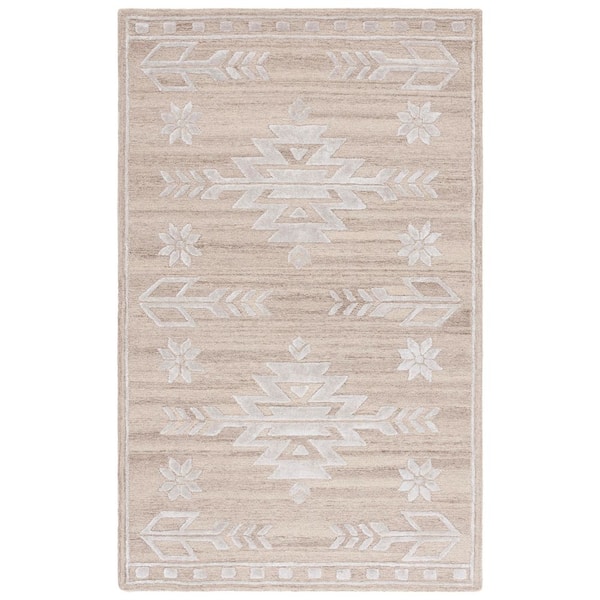 Aztek Area Rugs SAFAVIEH Soho 5 ft. x 8 ft. Beige/Ivory Aztec Geometric Area Rug ...