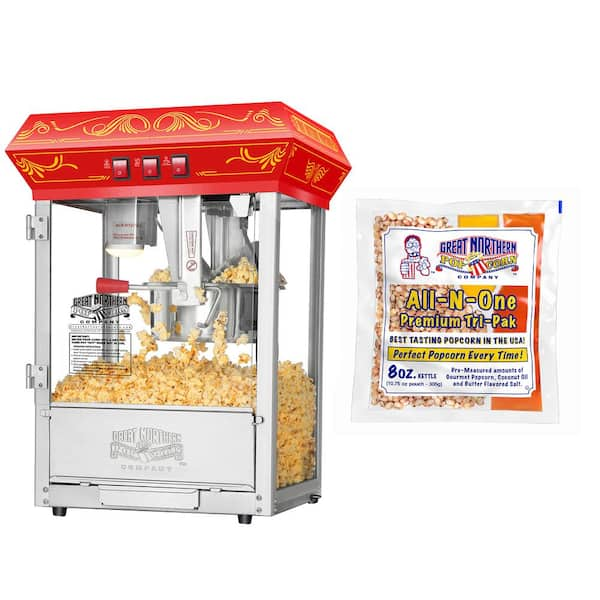 GREAT NORTHERN 6 oz. Red Countertop Air Popcorn Popper Maker 83-DT6082 -  The Home Depot