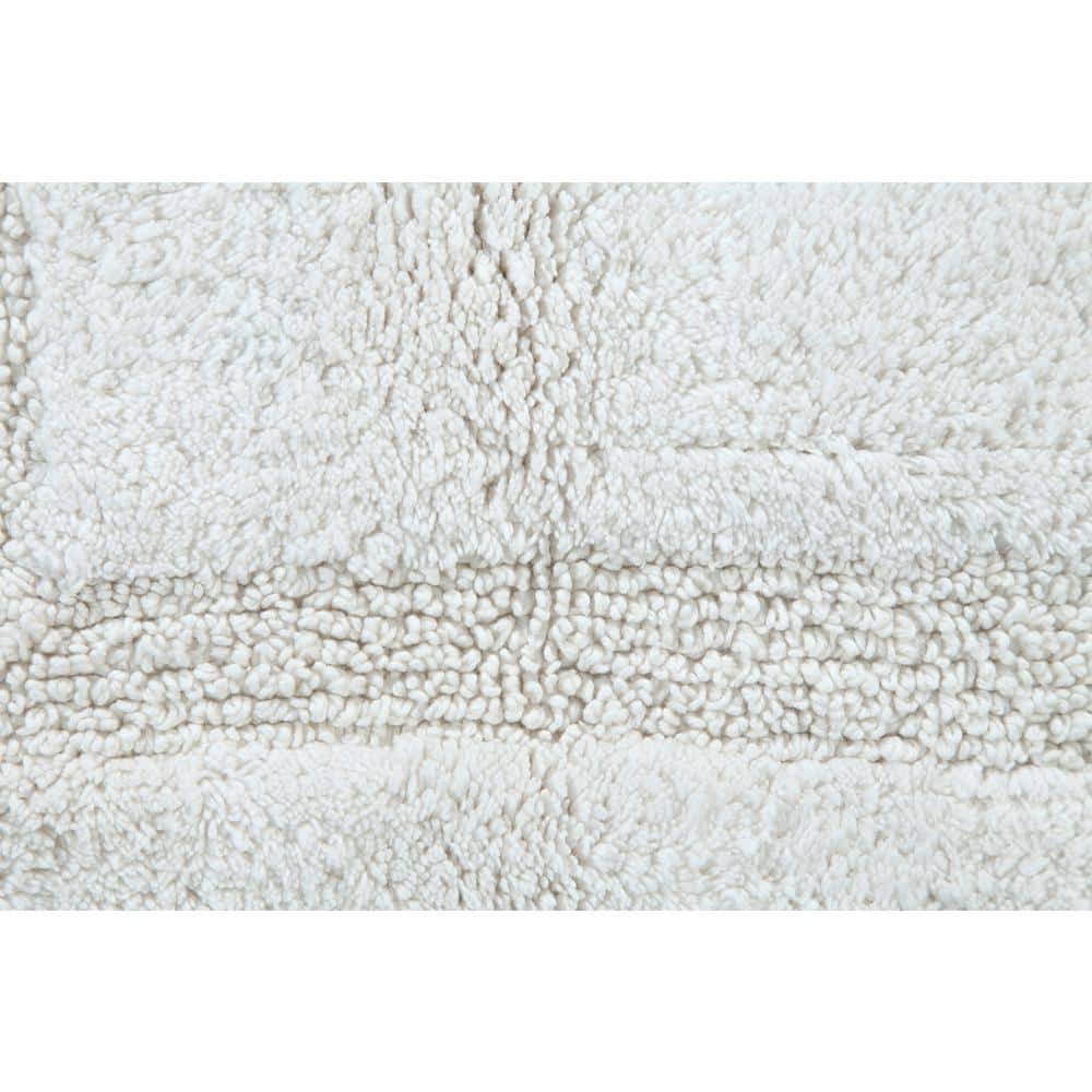 White Cotton Tufted Bath Rug with Latex Backing