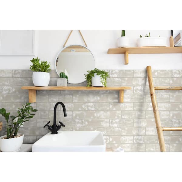 Citylights Crema Bullnose 4 in. x 12 in. Glossy Ceramic Wall Tile (12 lin. ft./Case)