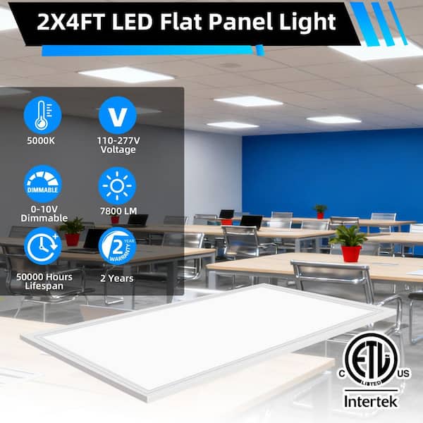 Bieuoram 2 ft. x 4 ft. 7800-Lumens Integrated LED Panel Light
