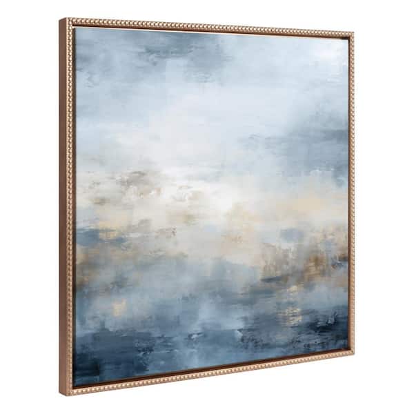 Kate and Laurel Sylvie Tonal Abstract Framed Canvas by The Creative Bunch Studio Set of 1 Abstract Art Print 30.00 in. x 30.00 in.