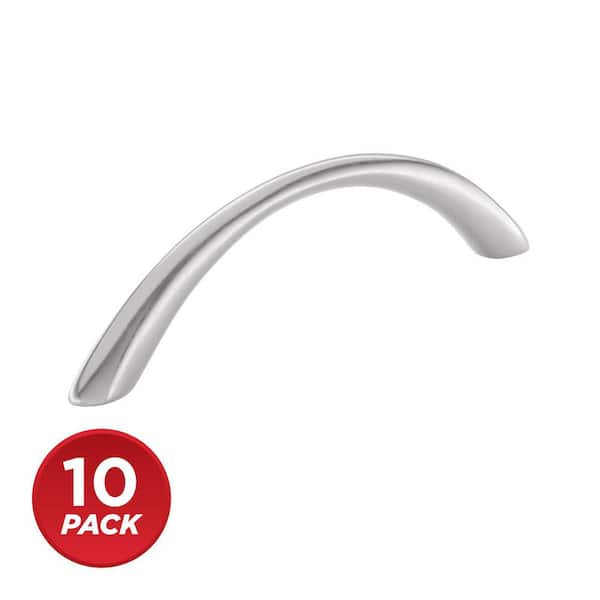 (10-Pack) Utopia Collection 3 3/4 in. (96 mm) Modern Brushed Nickel Cabinet Arch Pull