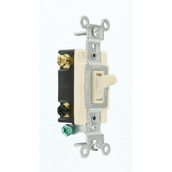 15 Amp Single-Pole Toggle Framed 4-Way AC Switch, Light Almond 54504-2TS