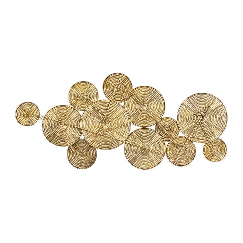 Gold Circular Iron Bohemian Wall Sculpture