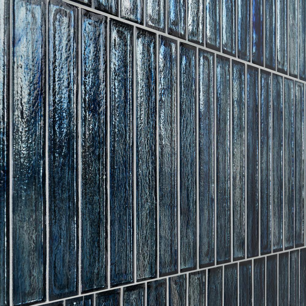 Apollo Brick Polished Blue Glass Subway Wall Tile