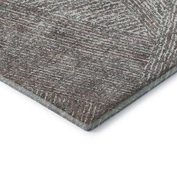 Mayfield Premium Machine Washable Abstract AMF991 Gray 3 ft. x 4 ft. Area Rug