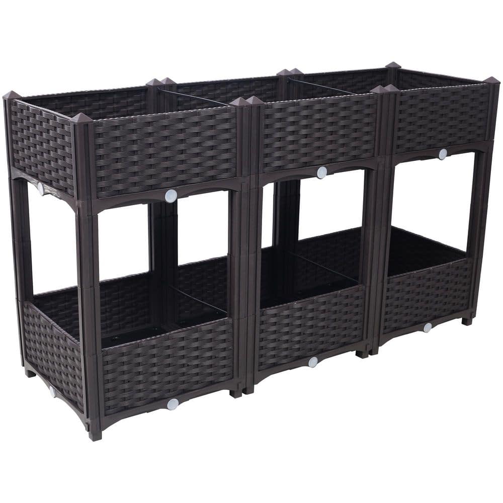 Brown Polypropylene Rectangular Raised Garden Bed (47.20 in. L x 15.70 in. W x 27.70 in. H) price history on PriceWatchPro