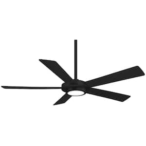 Sabot 52 in. Integrated LED Indoor Coal Ceiling Fan with Remote