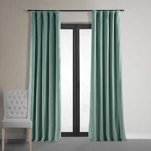 Aqua Mist Signature Velvet Blackout Curtain - 50 in. W x 108 in. L Rod Pocket with Back Tab Single Velvet Curtain Panel