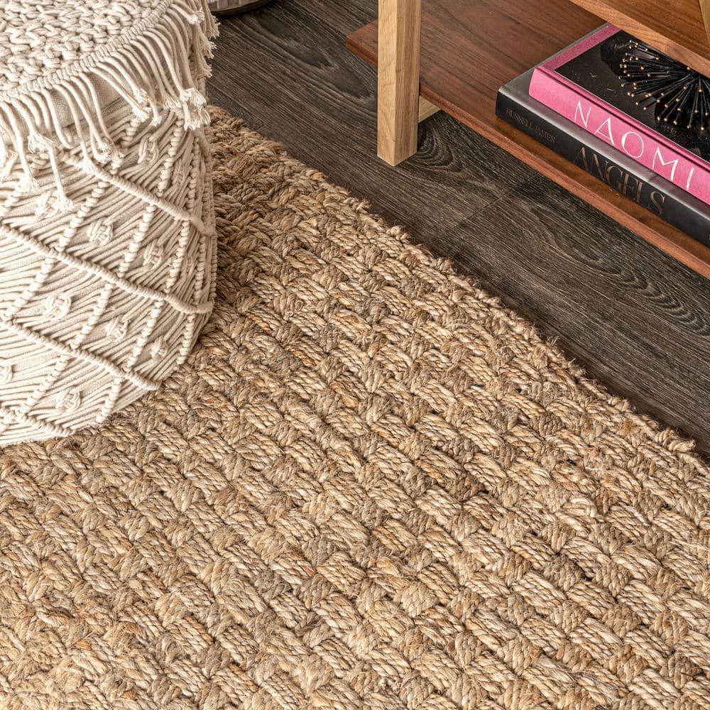 Estera Ivory Chunky Handwoven Jute 5' x 8' Area Rug