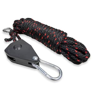 30 ft. L x .38-in. W Nylon Anchor Line and Metal Carabiner, Marine-Grade Rope Line, Braided Dock Line, 2-pack