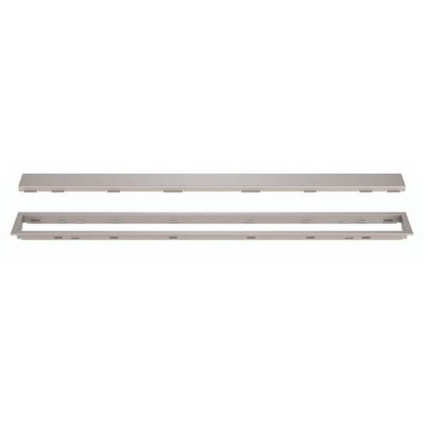 Kerdi-Line Stone Grey 31-1/2 in. Solid Linear Drain Grate Assembly Floor Installation Kit for Accessory