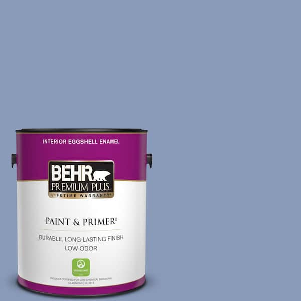 BEHR PREMIUM PLUS 1 gal. #610D-5 Blueberry Popover Eggshell Enamel Low Odor Interior Paint & Primer