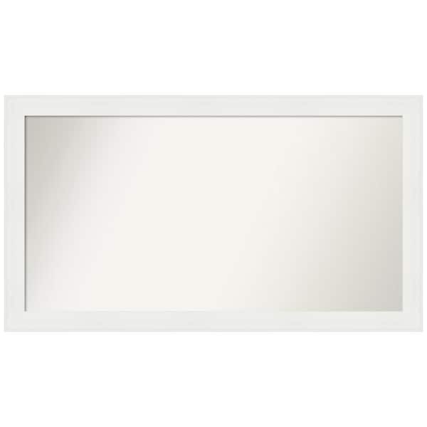 Amanti Art Vanity White Narrow 41.5 in. x 23.5 in. Custom Non-Beveled Recycled Polystyrene Framed Bathroom Vanity Wall Mirror