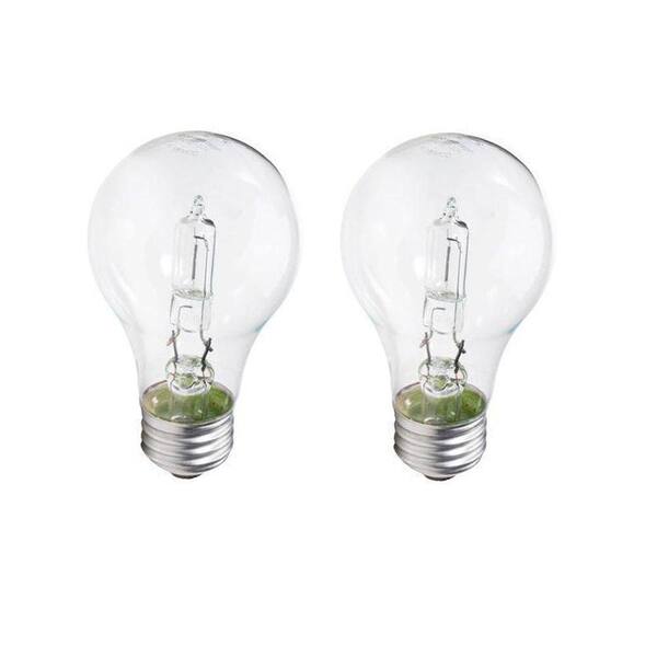 Philips 100-Watt Equivalent A19 Dimmable Clear Glass Eco Incandescent Light Bulb (Halogen) Soft White (2990K) (2-Pack)