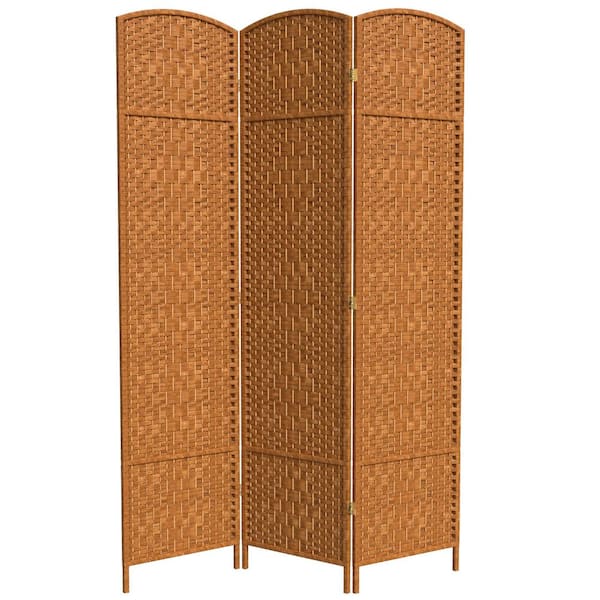 7 ft. Dark Beige 3-Panel Room Divider