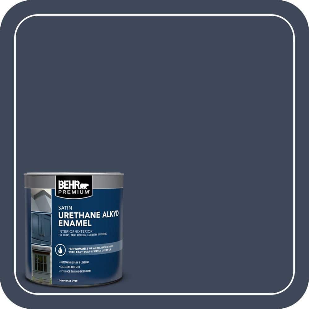 BEHR PREMIUM 1 qt. #AE-42 Academic Navy Satin Enamel Urethane
