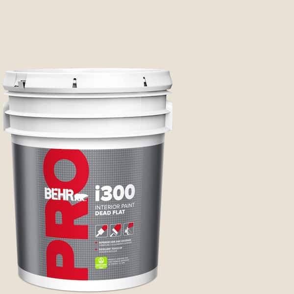 BEHR PRO 5 gal. 730C1 White Clay Dead Flat Interior Paint PR31005
