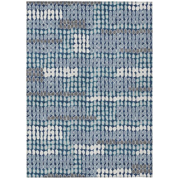 Chantille Machine Washable Indoor/Outdoor Abstract ACN2763 Navy 5 ft. x 7 ft. 6 in. Area Rug