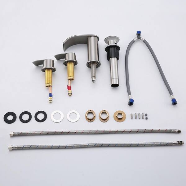 Greenspring Gold ＆ Black Bathroom Vessel Sink Faucet Tall Spout Brass Waterfall Single Handle Single Hole Bathroom Faucets With Pop Up Drain Without