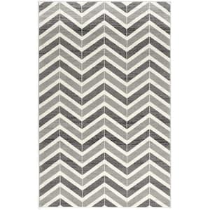 Montage Grey (2 ft. x 15 ft.) Abstract - 2 ft. 3 in. x 15 ft. Modern Abstract Runner Area Rug