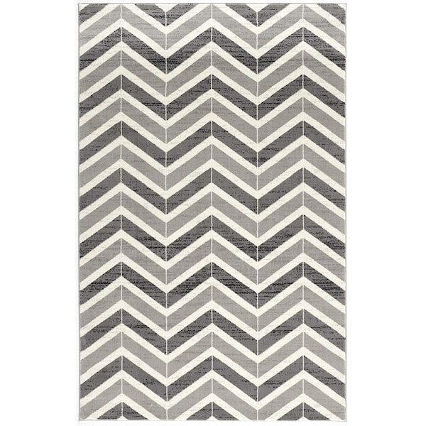 Rug Branch Montage Grey (3 ft. x 15 ft.) Abstract - 2 ft. 8 in. x 15 ft. Modern Abstract Runner Area Rug