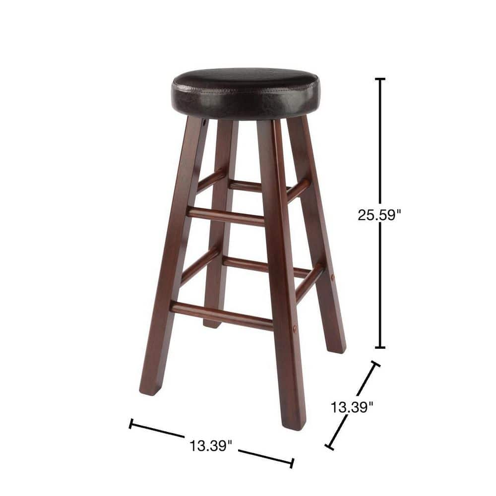 Transitional 25.5" Maria Counter Stool Set in Walnut & Espresso