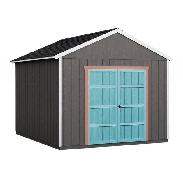 Handy Home Products Installed Rookwood 10 Ft X 14 Wooden Shed With Onyx Black Shingles 61548 1 - Shed Wall Vents Home Depot