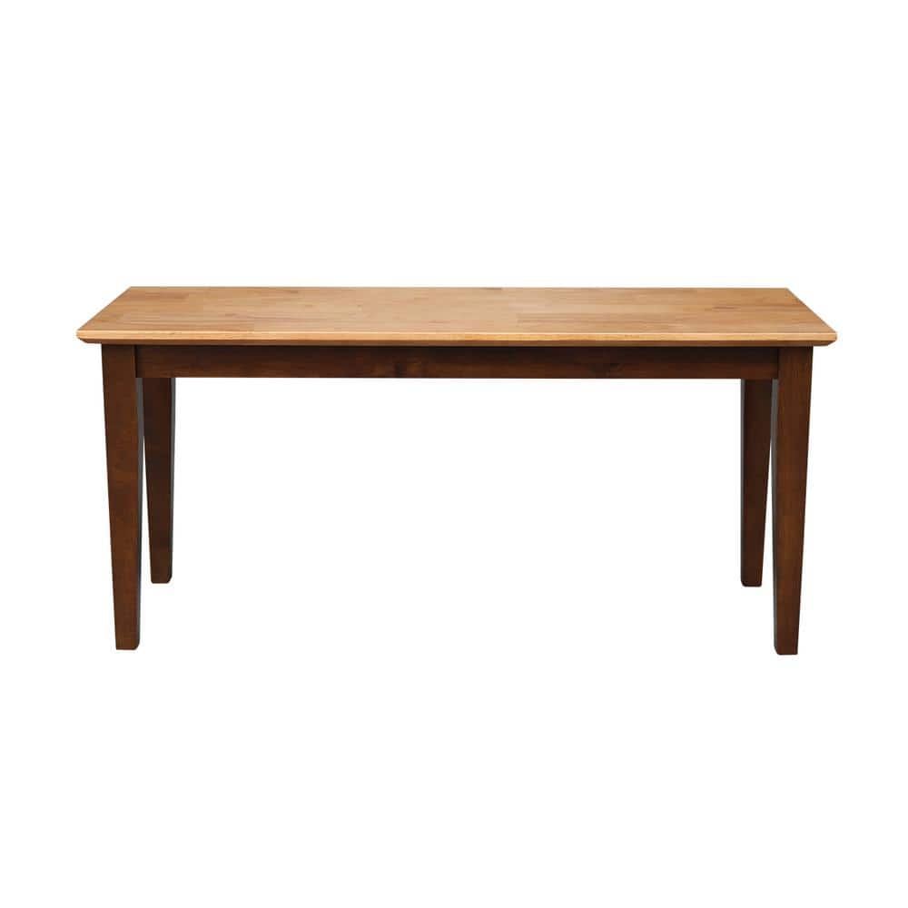 Cinnamon Espresso Solid Hardwood 39" Contemporary Bench