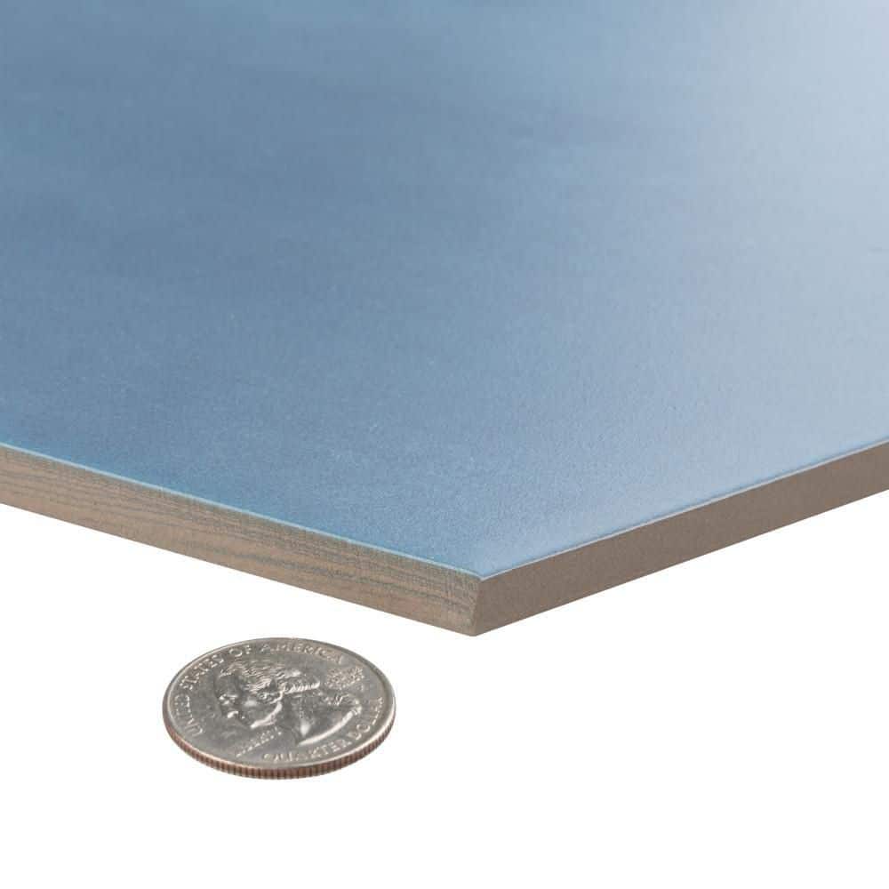 Horizon Hex Contemporary 9" x 7.75" Matte Blue Ceramic Tile