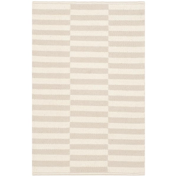 SAFAVIEH Montauk Ivory/Light Gray Doormat 3 ft. x 4 ft. Striped Area Rug