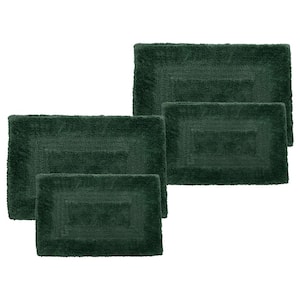 Green 4- Piece Cotton Bathroom Mat Set